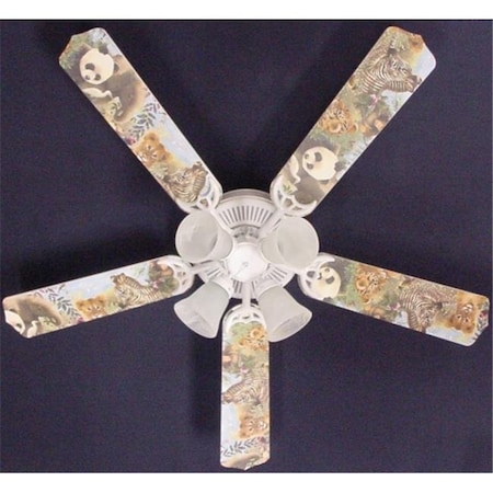 Ceiling Fan Designers Ceiling Fan Designers 52FAN-KIDS-BSELZ Baby Safari Elephant Lion Zebra Ceiling Fan 52 in. 52FAN-KIDS-BSELZ